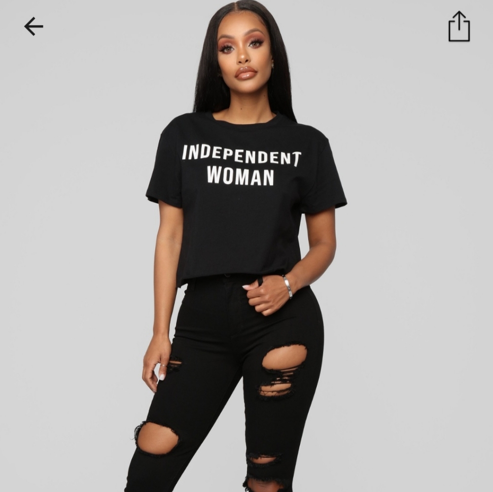 Fashion Nova Independent Woman Tshirt Top NWT Med